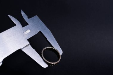 Gümüş erkek Vintage çelik Kaliper ölçme çapı