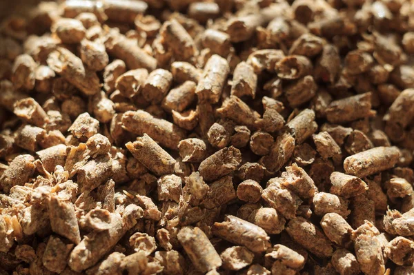 Fuel wood pellet close-up. A source of alternative clean energy. A lot of pellet. Natural fuel and energy of future.