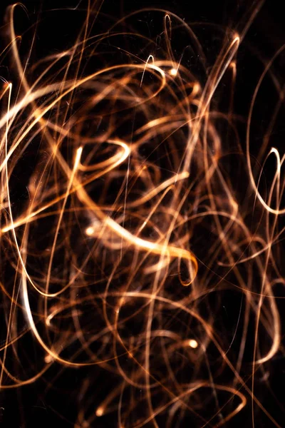 Long Exposure Underexposed Photo Lightpainting Bengali Fire Lighdrawing Photo Soft — Stock Photo, Image