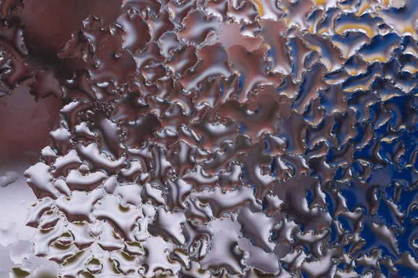 Gotas Água Janela Vidro Fechar Com Fundo Borrado Passa Macro — Fotografia de Stock