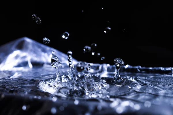 Gocce Acqua Che Schizzano Sulla Membrana Acustica Sacco Gocce Aria — Foto Stock