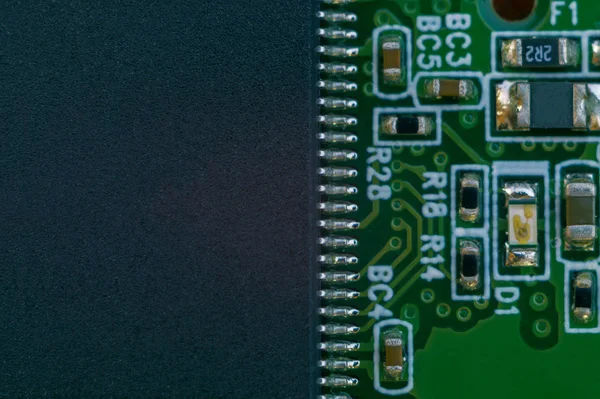 Grand Microschéma Numérique Sur Carte Mère Avec Beaucoup Leags Beaucoup — Photo