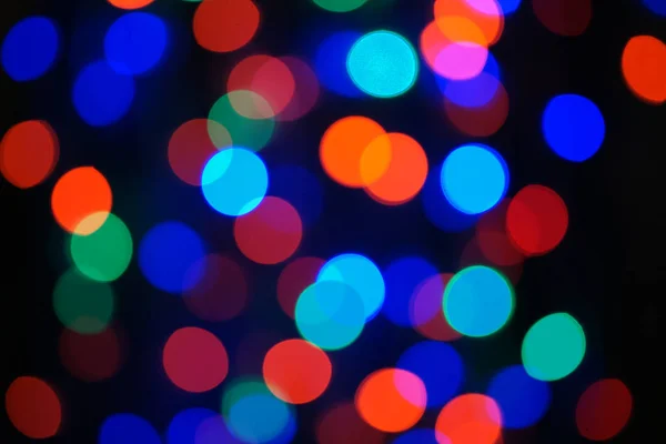 Multi Color Blue Holiday Garland Garland Blurred Many Big Colorful — Stock Photo, Image