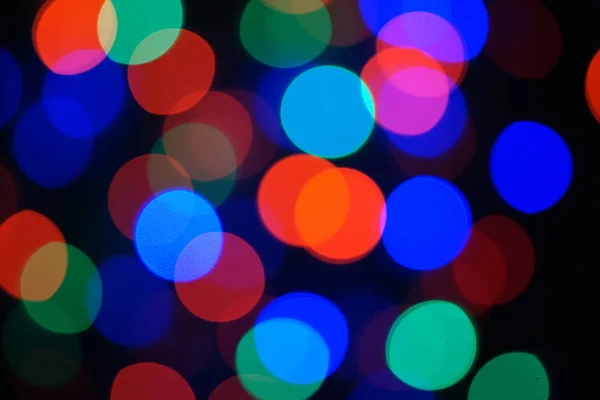 Multi Color Blue Holiday Garland Garland Blurred Many Big Colorful — Stock Photo, Image