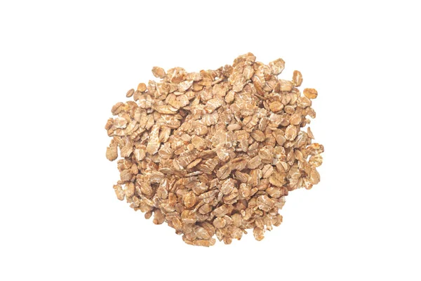 En massa flingor granola flingor isolerade på vit bakgrund. — Stockfoto