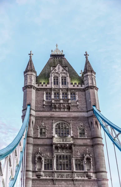 Κάθετη Προβολή Ενός Τμήματος Της Tower Bridge London Ηνωμένο Βασίλειο — Φωτογραφία Αρχείου