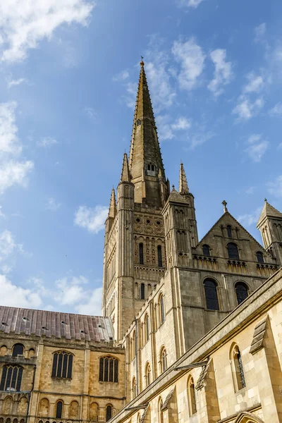 Знаменитий Собор Голкою Вежі Місті Norwich Норфолку Великобританія — стокове фото