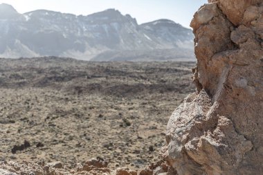 Görünümünü büyük kayalar Teide Milli Parkı'nda, bir yatay güneşli bir ada Tenerife, Kanarya Adaları, İspanya