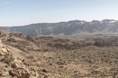 Büyük kayalar ve kum, bir yatay görünüm Adası, Tenerife, güneşli bir günde, Kanarya Adaları, İspanya