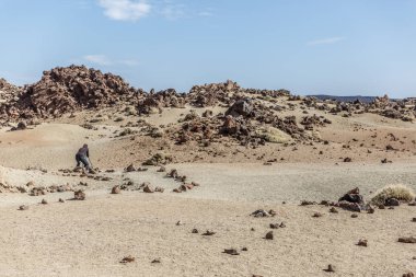 Görünümü bir volkanik lav alanının Teide Milli Parkı'nda, Tenerife, İspanya