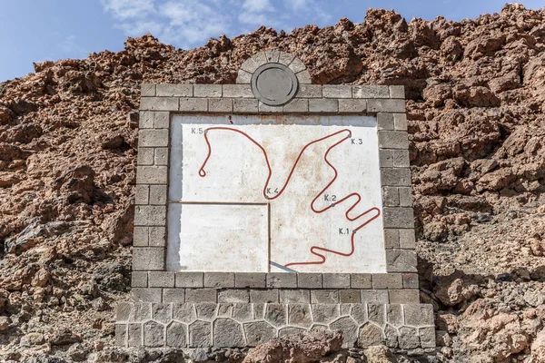 Hoja Ruta Una Zona Lava Volcánica Parque Nacional Del Teide — Foto de Stock