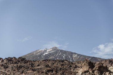 Volcan del Teide, volkanik lav, Tenerife Adası kurak bir alan görüldü