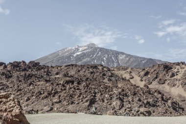 Kum, lav ve kayalar ve Teide yanardağı içinde belgili tanımlık geçmiş Teide Milli Parkı, Kanarya Adaları, İspanya