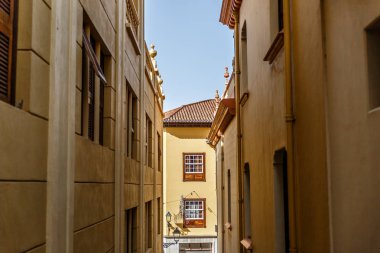 La Orotava, tipik bir sokak görünümü ada Tenerife, Kanarya Adaları