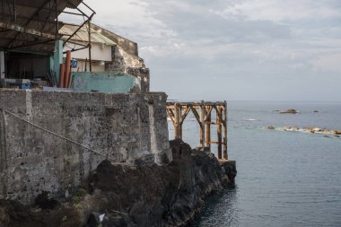 Garachico Köyü, Tenerife, Kanarya Adaları'nda sahil görünümü