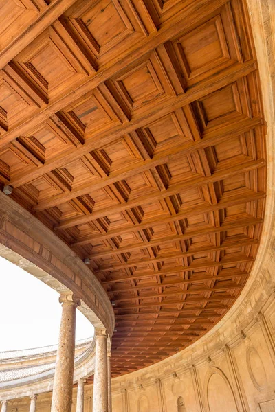 Corridor of courtyard of the palace of Charles V of Alhambra palace, Spain