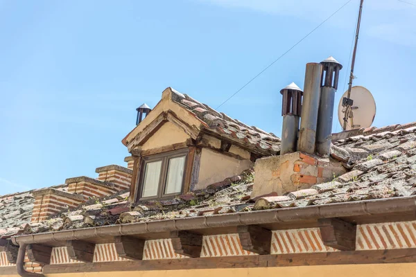 Вид Покрівлі Типовий Класичний Будинок Місті Сеговія Іспанія — стокове фото