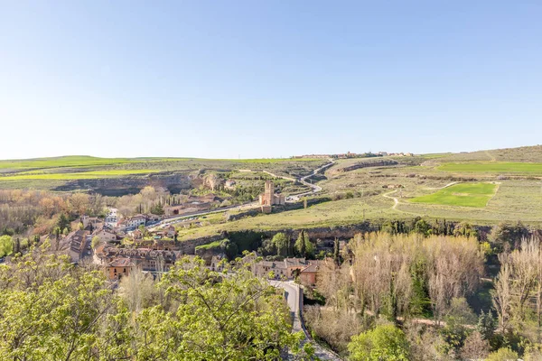 Blick Auf Eine Landschaft Rande Der Stadt Segovia Mit Einigen — Stockfoto
