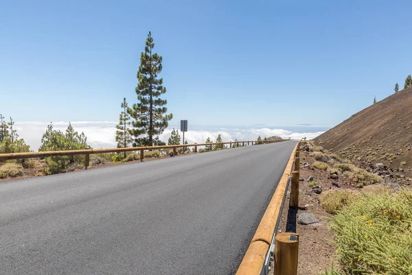 the highway above the clouds in the desert on the volcano, Tenerife, Spain