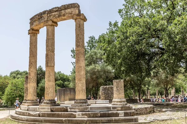 Grecia Olimpia, antiche rovine dell'importante Filippeo a Ol — Foto Stock