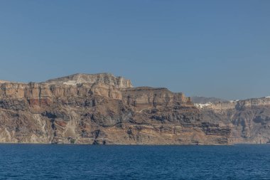 Santorini Adası, Yunanistan. Güzel yaz manzarası, deniz manzarası