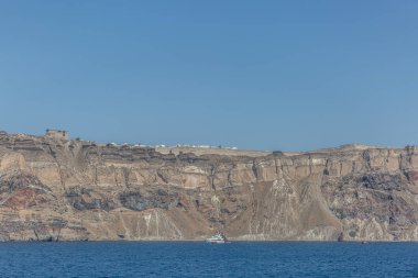 Santorini Adası, Yunanistan. Güzel yaz manzarası, deniz manzarası
