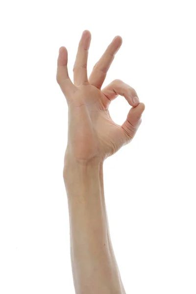 O sinal da mão mostra ok . — Fotografia de Stock