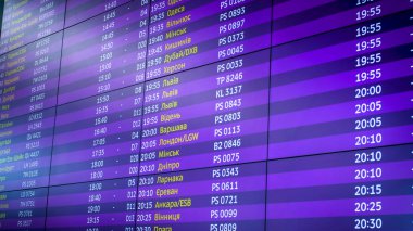 Uçak uçuş Havaalanı terminal Uçus tarifesi ile büyük ekran