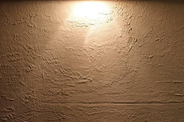 Beige Plastered Wall Localized Lighting — Stock Photo, Image