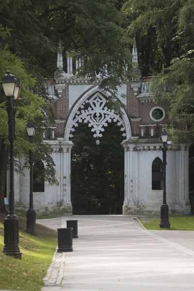 Tsaritsyno Palats Och Park Ensemble Södra Moskva Grundat Kejsarinnan Catherine Stockbild