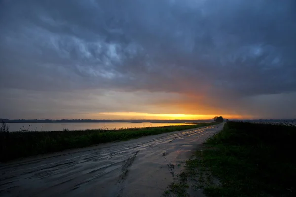 Céu Por Sol Após Chuva — Fotografia de Stock