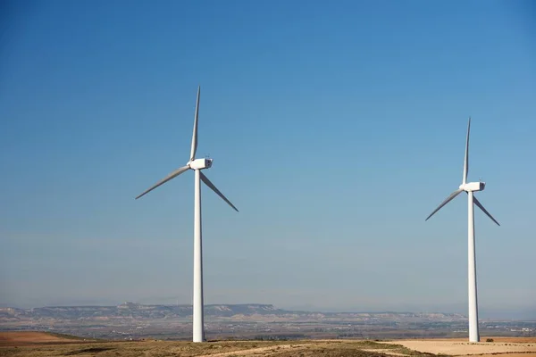 Windmühlen Zur Stromerzeugung Provinz Zaragoza Aragon Spanien — Stockfoto
