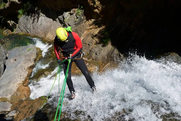 Canyoning Otal Valley Pyrenéerna Huesca Provinsen Aragonien Spanien — Stockfoto