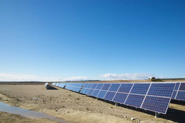 Photovoltaic Panels Renewable Electric Production Zaragoza Province Aragon Spain — Stock Photo, Image
