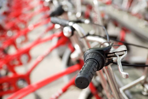 Leihfahrräder Geparkt Zaragoza Spanien — Stockfoto