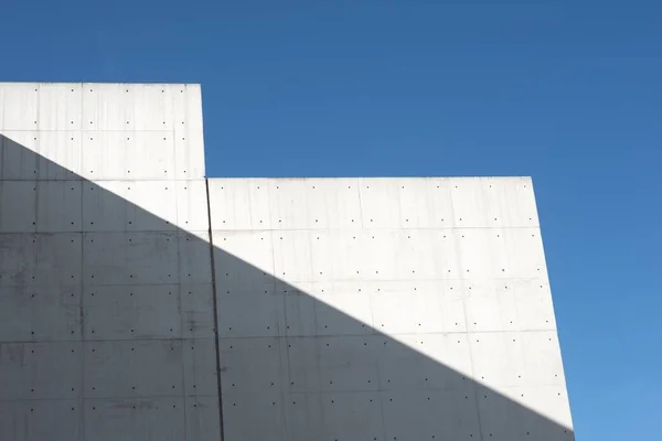 Close-up of a modern concrete building in Spain.