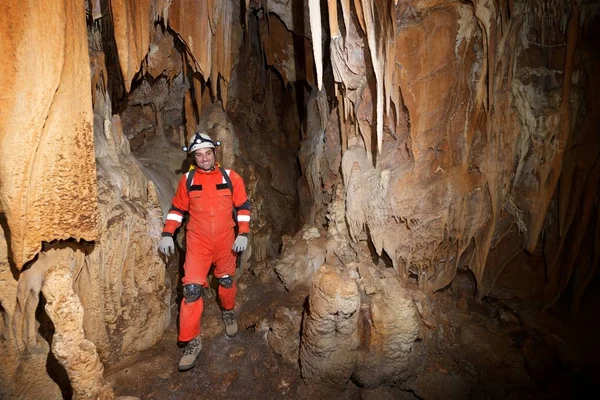 Barlangászat Barlang Acederal Tartomány Zaragoza Aragónia Spanyolország — Stock Fotó