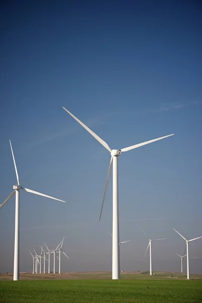 Molinos Viento Para Producción Energía Eléctrica Provincia Zaragoza Aragón España — Foto de Stock