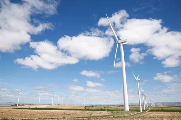 Ветряные Мельницы Производства Электроэнергии Сарагоса Арагон Испания — стоковое фото