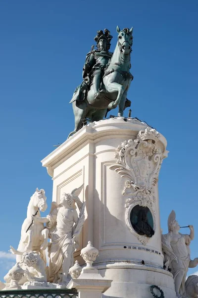 Socha Krále Jose Obchodní Náměstí Lisabon Portugalsko — Stock fotografie