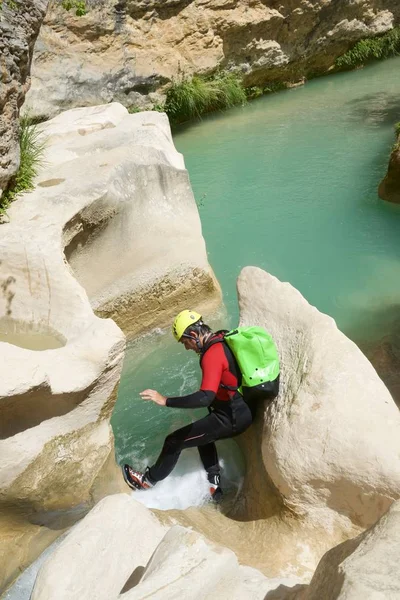 Kanyoning Vero nehir, Guara Dağları, Huesca Eyaleti, Aragon İspanya.