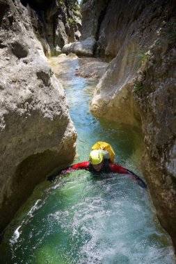 Kanyoning Formiga Kanyon, Guara Dağları, Huesca Eyaleti, Aragon, İspanya.