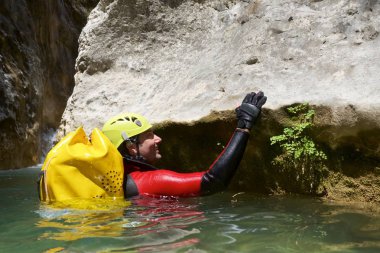 Kanyoning Formiga Kanyon, Guara Dağları, Huesca Eyaleti, Aragon, İspanya.