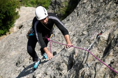 Calcena, il Zaragoza, Aragon, İspanya bir rota tırmanma.