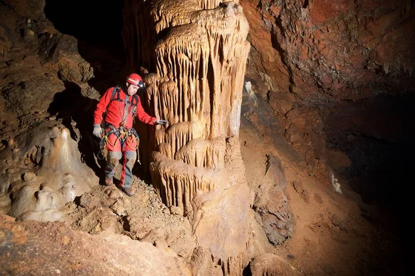 Caving Niguella Cave Zaragoza Province Aragon Spain — Stock Photo, Image