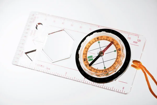 Compass Close White Background — Stock Photo, Image