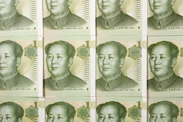 Billetes Yuan Una Mesa — Foto de Stock