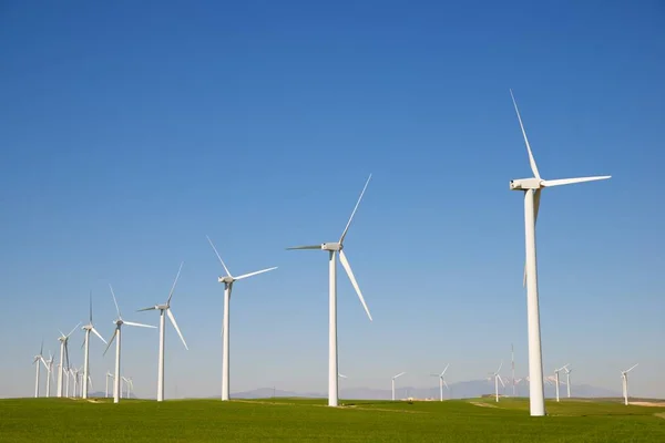 Windmühlen Zur Stromerzeugung Provinz Zaragoza Aragon Spanien — Stockfoto