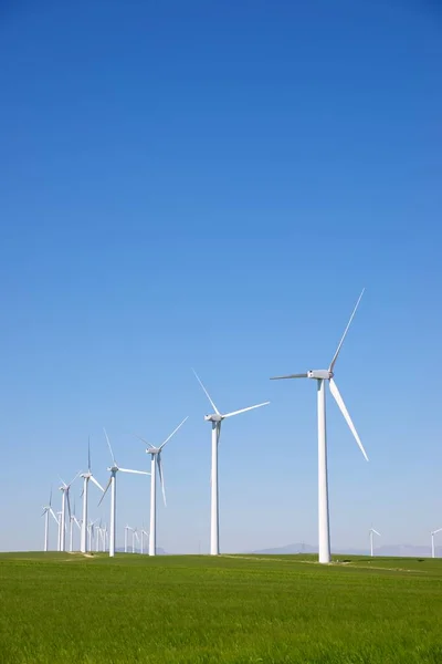Вітряні Млини Виробництва Електроенергії Провінція Сарагоса Арагон Розпилювач — стокове фото