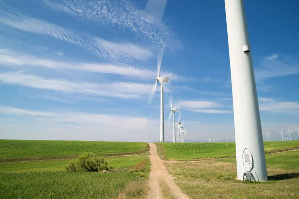 Windmills Electric Power Production Zaragoza Province Aragon Spain — Stock Photo, Image